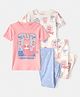 Carter's 100% Cotton Woven Half Sleeves T-Shirts & Pyjama Night Suit With Mermaid Cat Pack of 2 - Multicolor