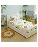 Filymore Lion Elastic Fitted Bedsheet for Single Bed, 240 TC, Pure Microfiber, 1 Bedsheet & 1 Pillow Cover, Fits Up to 6-Inch Mattress- White & Yellow