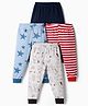 Kidi Wav Pack Of 4 Solid Striped & Animals Printed Pyjamas - Multi Colour