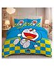 BhaiJi Bedsheets 220TC Glace Cotton Bed Sheet Double Bed With 2 Pillow Covers Full HD Digital Prints - Doraemon