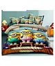 BhaiJi Bedsheets 220TC Glace Cotton Bed Sheet Double Bed With 2 Pillow Covers Full HD Digital Prints - Minions