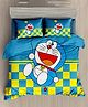 BhaiJi Bedsheets 220TC Glace Cotton Bed Sheet Double Bed With 2 Pillow Covers Full HD Digital Prints - Doraemon Nobita