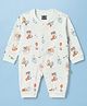 Mini Taurus Interlock Woven Full Sleeves Sleep Suit With Teddy Bear Print - Light Blue