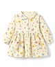 CUCUMBER Sinker Knit One Piece Dress with Full Sleeves and Bunny Print - Light Lemon