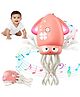 Kidology Electric Dancing Octopus Toy with Music & Lights for Tummy Time - Pink
