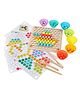 Kidology Wooden Bead Sorting Toy | Colour Matching & Counting Board for Kids (77 Pieces)