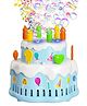 Muren Bubble Cake Toy for Kids Bubble Machine with Colorful Lights & Stickers Rechargeable Bubble Blower Sings Happy Birthday Song Gift for Boys and Girls-Multicolor(Random Color)