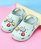 Babyoye Back Strap Closure Clogs With Game Over Applique - Blue