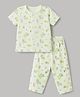 Child World Interlock Knit Half Sleeves Co-Ords T-Shirt & Pyjama Night Suit with Animal Print - Green