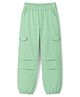 Olio Kids Cotton Woven Full Length Cut N Sew Solid Trouser With Cargo Pockets - Sea Green
