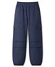Olio Kids Cotton Woven Full Length Cut N Sew Solid Trouser With Cargo Pockets - Navy Blue