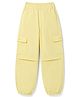 Olio Kids Cotton Woven Full Length Cut N Sew Solid Trouser With Cargo Pockets - Yellow