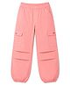 Olio Kids Cotton Woven Full Length Cut N Sew Solid Trouser With Cargo Pockets - Dark Pink