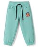 Olio Kids Knitted Full Length Lounge Pant with Text Print - Sea Green