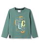 Olio Kids Sinker Knit Full Sleeves Text Printed T-Shirt - Orange