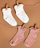 Kicks & Crawl Pack Of 2 Lace Embellished Ribbed Anti Skid Socks - White & Pink