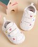 Kicks & Crawl Hearts Embroidered Velcro Closure  Shoes - White