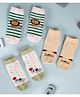 Kicks & Crawl Cotton Knit Pack Of 3 Striped & Animals Printed Socks - Multi Colour