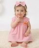 Foreverkidz Cotton Woven Sleeveless Floral Applique Detailed Dress - Pink