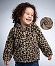 Mark & Mia Fur Hooded Jackets with Full Sleeves and Leopard Print - Brown