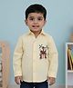 Cuddly cubs Cotton Woven Full Sleeves Monkey Printed Shirt - Beige