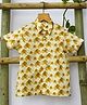 Cuddly cubs Cotton Woven Half Sleeves Elephant Printed Shirt - Brown