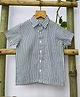 Cuddly cubs Cotton Woven Half Sleeves Striped Shirt - Blue