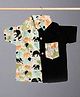 Cuddly cubs Cotton Woven Half Sleeves Animals Printed Shirt - Multi Colour