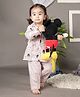Cuddly cubs Cotton Woven Full  Sleeves Panda Printed Shirt & Pajama Night Suit - Brown