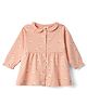Zero Sinker Knit Full Sleeves Frock With Floral Print - Orange