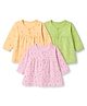 Zero Sinker Knit Full Sleeves Frocks With Floral Print Pack of 3- Light Green ,Pink & Light Orange