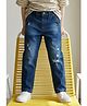 Tales & Stories Denim Distressed  Jeans - Dark Blue
