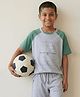 Tales & Stories Cotton Knit Half Sleeves Football Field Printed  Tee - Grey