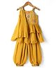 Babyhug Georgette Woven Sleeveless Kurta & Salwar Set With Dupatta - Mustard