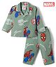 Babyhug Marvel Full Sleeve Co Ords Pyjama Night Suit With Spider Man All Over Print - Green
