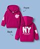 Babyhug Cotton Knit Sweatshirt With Full Sleeves and New York City Life Graphic - Dark Pink