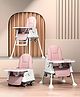 Cockatoo Kids BiteBuddy 3-in-1 Foldable Baby High Chair with Double Removable Tray, Booster Seat & Wheels, Adjustable Feeding Chair for Kids, Anti-Slip Legs, 3-Point Harness 3M to 5Y 40kg - Pink
