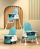 Cockatoo-Kids BiteBuddy 3-in-1 Foldable Baby High Chair with Double Removable Tray, Booster Seat & Wheels, Adjustable Feeding Chair for Kids, Anti-Slip Legs, 3-Point Harness 3M to 5Y, 40kg Sea Green