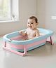Cockatoo Kids DripDrop Foldable Baby Bath Tub with Thermometer Pillow & Soap Box Non Toxic PP Anti Slip Base  Blue & Pink