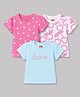 Babyhug Cotton Knit Half Sleeves T-Shirts With Heart & Text Print Pack of 3 - Multicolor