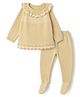 ToffyHouse Knit Full Sleeves Sweater Sets with Frill Detailing - Light Yellow