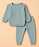 ToffyHouse Knit Full Sleeves Sweater Set - Sea Green