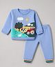 ToffyHouse Knit Full Sleeves Baby Sweater Set with Nature Theme Design - Sky Blue