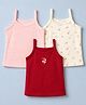 Babyhug 100% Cotton Single Jersey Knit Slips with Floral Print Pack of 3 - White Red Pink