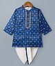 Babyhug Rayon Woven Full Sleeves Bandhani Printed  Kurta Dhoti Set -Blue