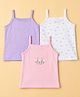 Babyhug Single Jersey Knit Sleeveless Polka Dots & Floral Print Slips Pack of 3 - Purple White & Pink