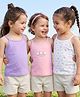 Babyhug 100% Cotton Single Jersey Knit Sleeveless Polka Dots & Floral Print Slips Pack of 3 - Purple White & Pink