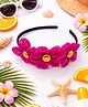 Knotty Ribbons Floral Applique Detailed Hair Band - Pink