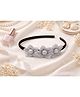 Knotty Ribbons Floral Applique Detailed Hair Band - Silver