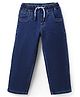 Olio Kids Denim Woven Full  Length Solid Color Jeans  Leaves   -  Blue